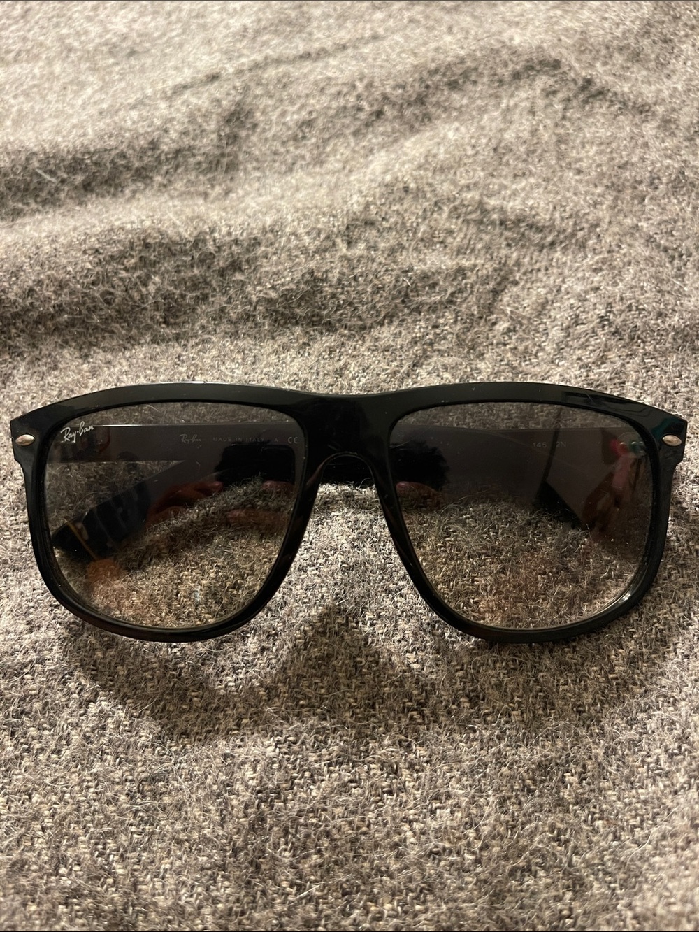 Ray-Ban Black Frame Sunglasses with Gradient Gray Lenses